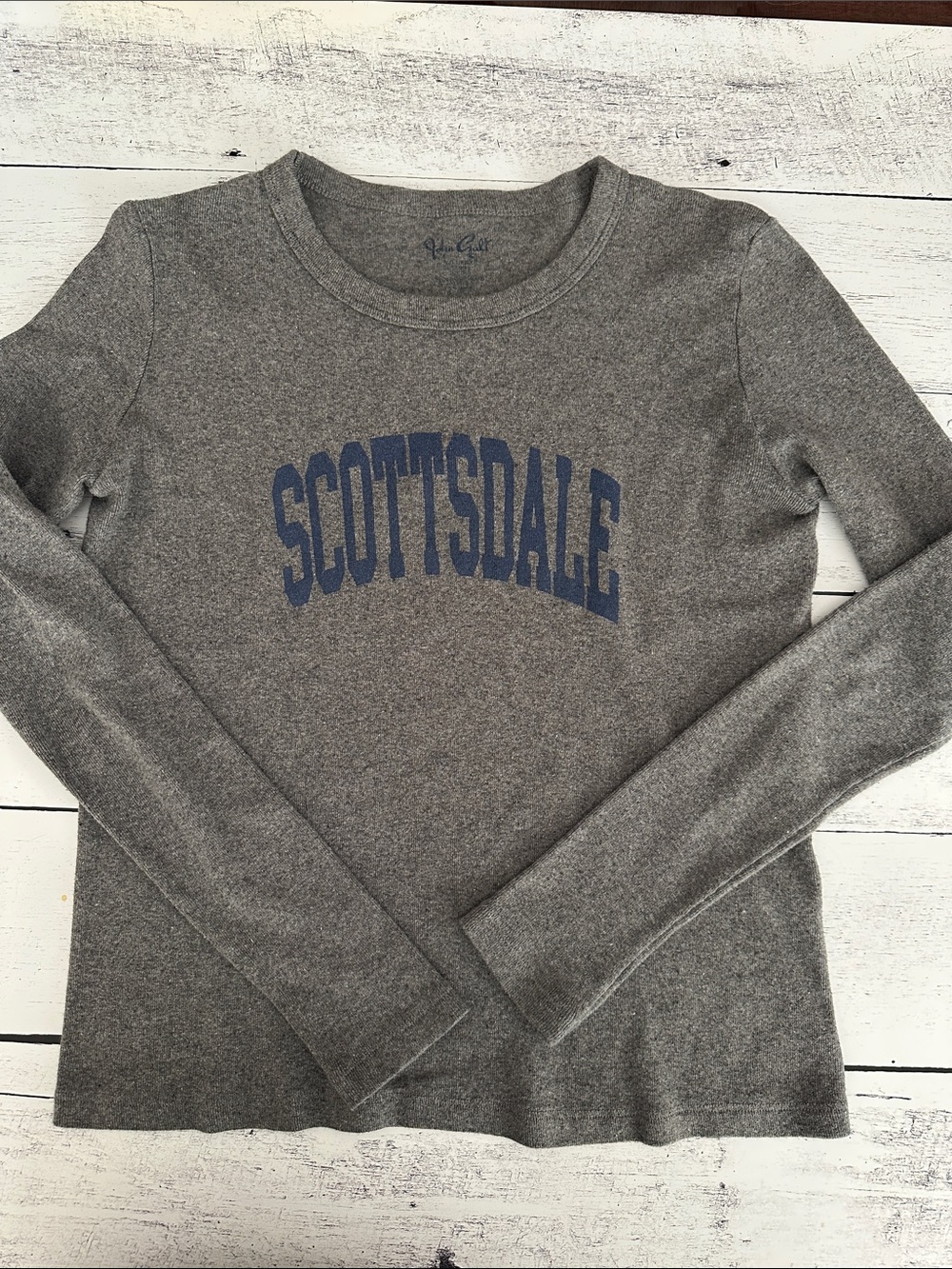 Brandy Melville Scottsdale Gray Long Sleeve Graphic Tee